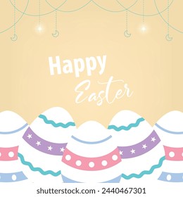 Simple design for celebrating Easter with Easter egg decorations and calm colors	