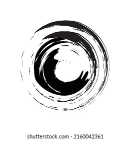 Diseño sencillo de círculo con trazo de pincel. Splash, tinta.
