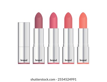 Simple design colored lipstick, 
lipstick on white background