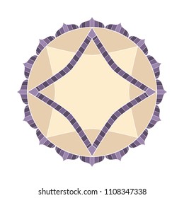 Simple design of colored mandala useful for coloring pages and books and as a decoration in any form