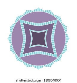 Simple design of colored mandala useful for coloring pages and books and as a decoration in any form