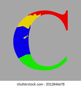 diseño simple de letra c colorida en vector, buena para el fondo o el arte de texto