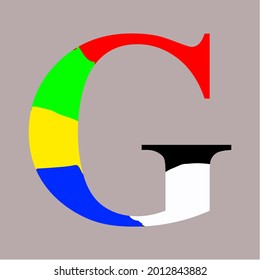 simple design of colorful letter g in vector, good for background or text art