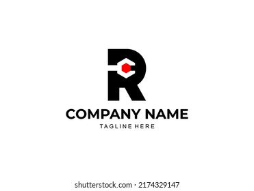 the simple design of the combination of the letter R and a wrench is suitable for the service logo with the initial R