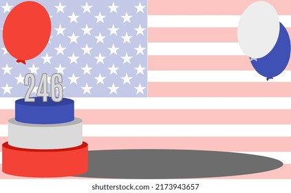 simple design to commemorate american independence day on july 4th. with empty space for writing or photos