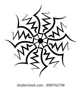 Simple design consists of abstract lines that form mandala