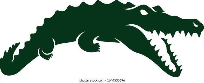 Simple Design of Crocodile Opening Its Mouth Wide Vector