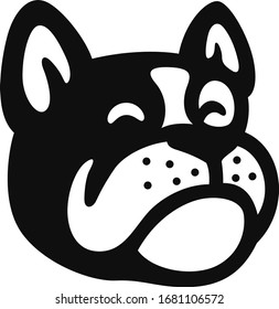 Simple Design of Cute French Bulldog Head Smiling