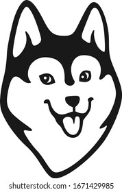 Simple Design of Cute Husky Dog