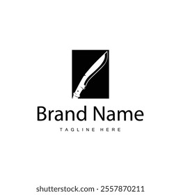 simple design cutting tool logo knife illustration template brand product symbol cooking and chef