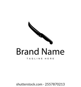 simple design cutting tool logo knife illustration template brand product symbol cooking and chef