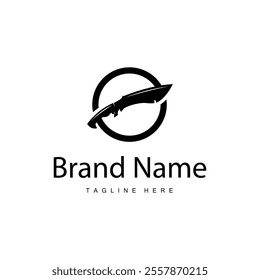 simple design cutting tool logo knife illustration template brand product symbol cooking and chef