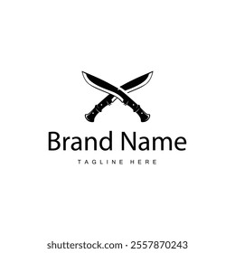 simple design cutting tool logo knife illustration template brand product symbol cooking and chef