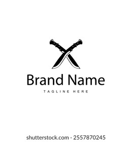 simple design cutting tool logo knife illustration template brand product symbol cooking and chef