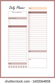 A simple design of daily planner