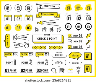Simple design decoration set of checks and points. Vector illustration.