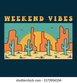simple design desert brand clothing illustration 