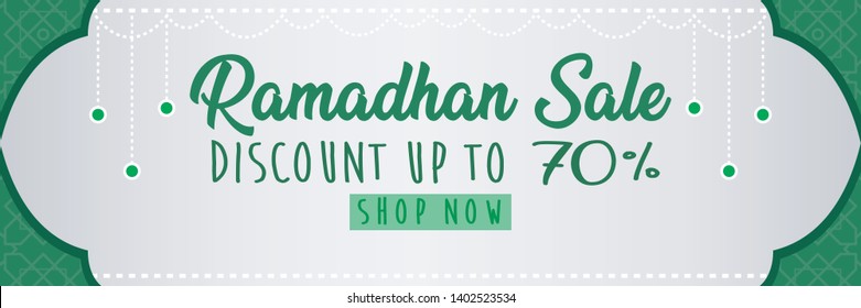 Simple design discount ramadan kareem sale offer banner or voucher shop now