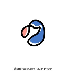 simple design dog head pet design vector for logo icon