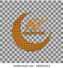simple design of eid mubarak with golden flower patterns. - vector