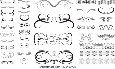 Simple design element and borders illustrated on white