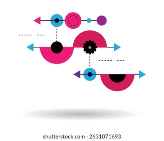 Simple Design Element Lines Circles and Semi Circles Colorful. Graphic design elements and resources vector art