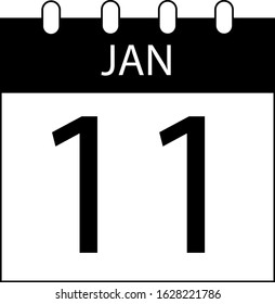 A simple design of eleventh calendar icon