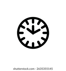Simple design featuring a minimalist icon. The illustration is a black outline of a clock with arrows, set against a white backdrop, perfect for various applications. - Powered by Shutterstock - Get 15% off with code: PIKWIZARD15