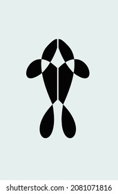 simple design of fish silhouette.  Vector eps 10. seafood logo for restaurant or others