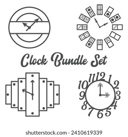 Simple design, flat icon set, bundle of clocks with various models