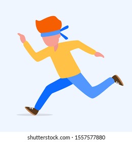 simple design flat running people illustration