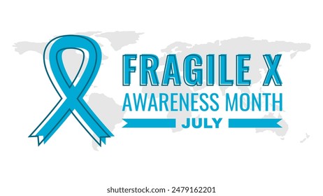 Simple Design of Fragile X Awareness Month auf Blau und Weiß.