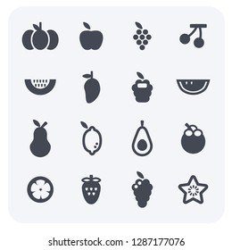 The simple design of fruit and vegetable icon set. 