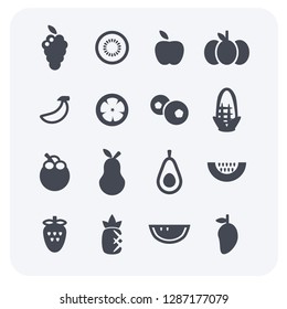 The simple design of fruit and vegetable icon set. 
