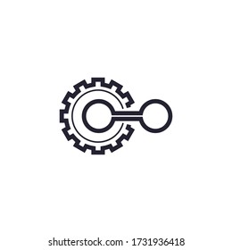 Einfaches Design von Ausrüstung und Grill. Kann für Icon verwendet werden.
