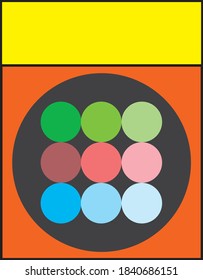 Simple design geometric shapes combined with bright colors, can be used for book cover designs, calendars, business cards, banners