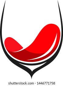 Simple Design of a Glass of Red Wine