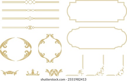 
Simple design golden frame material set