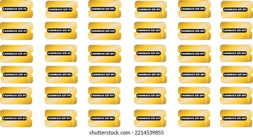 simple design golden pattern cashback coupon. can be used for online shop, marketing, social media, website and promotion