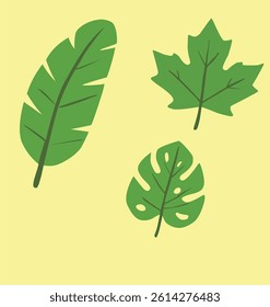 The simple design green leaves
