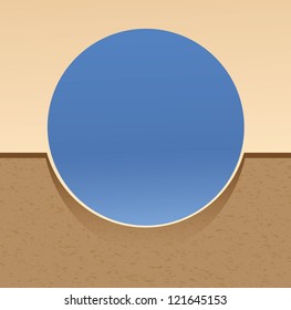 simple design greeting card with a circle in the middle. / greeting Card