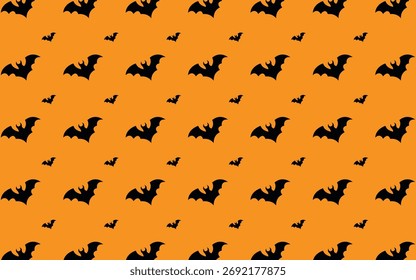 Diseño simple Halloween con fondo de patrón de murciélagos