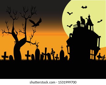 simple design of Halloween funeral