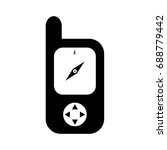 A simple design of a handheld gps receiver device in black and white drawing