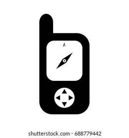 A simple design of a handheld gps receiver device in black and white drawing