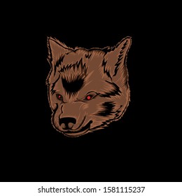simple design of head dog on white background. 