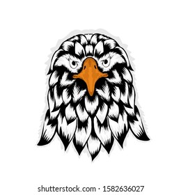 simple design of head eagle on white background. 