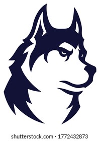Simple Design of Head of Husky Dog
