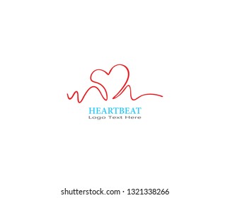 Simple design heartbeat pulse template vector