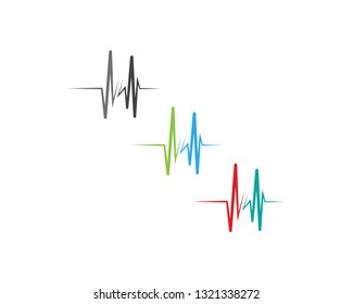 Simple design heartbeat pulse template vector